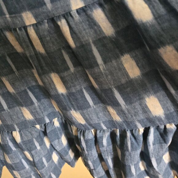 Tuckernuck NWT Pomander Place Blue Ikat Kenzo Ruffle Swing Dress Size M - Picture 11 of 14